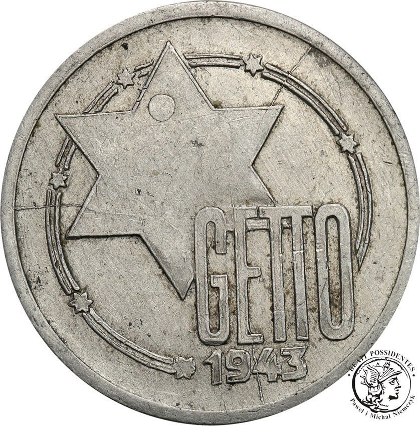 Getto Łódź. 10 Marek 1943 aluminium - odmiana 5/4